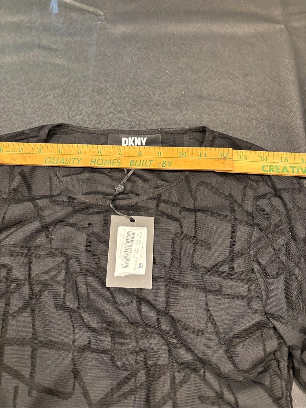 DKNY ladies, black stretch, long sleeve blouse - Picture 6 of 10